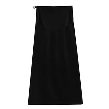 Χειμερινή φούστα έγκυων γυναικών σε γραμμή Α με βελούδινη ρυθμιζόμενη μέση πλάτη χωρισμένη μόδα Φούστες κοιλιάς εγκυμοσύνης Χοντρό ζεστό μαύρο μπεζ