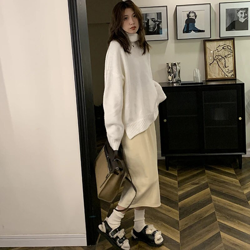 Talvine rasedate naiste A-line seelik sametist reguleeritava vöökohaga, seljaosa lõhestatud mood, rasedate kõhuseelikud Paks soe must beež