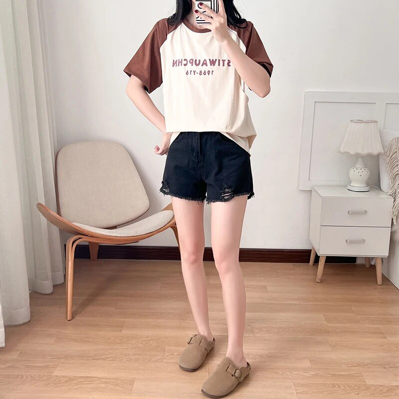 Zīdīšanas perioda atvēršana no abām pusēm Vasaras kokvilna, barojoša māte, augšdaļa Mājas apģērbs T-krekls Grūtnieces Apģērbs 6071B