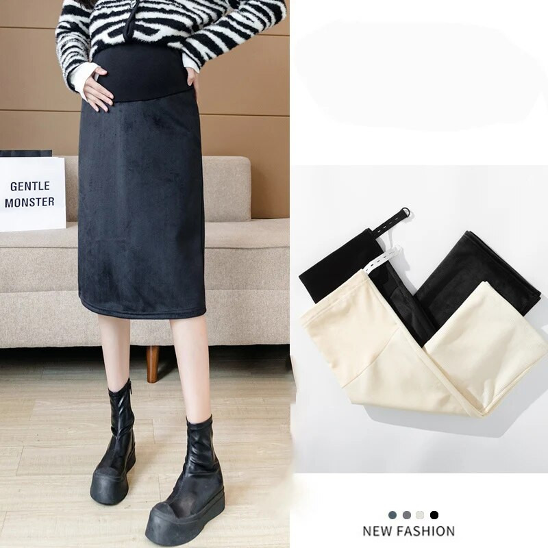 Zimska baršunasta suknja za trudnice Ženska moda korejskog dizajna od pamučnog samta