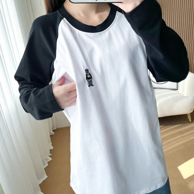 Izvezena majica kratkih rukava i ramena, patchwork bočni otvori, odjeća za dojenje, odjeća za mame, trudnice 8589