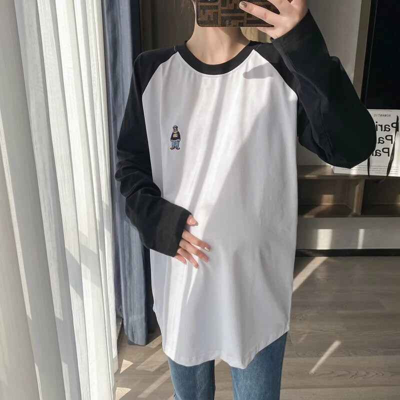 Izvezena majica kratkih rukava i ramena, patchwork bočni otvori, odjeća za dojenje, odjeća za mame, trudnice 8589