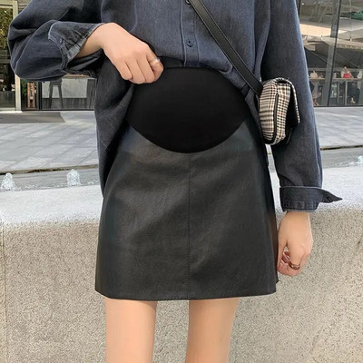 Plisirane PU suknje za trudnice 2023. Jesen Zima Elegantna uska donja odjeća A kroja za trudnice Moda vruća trudnica