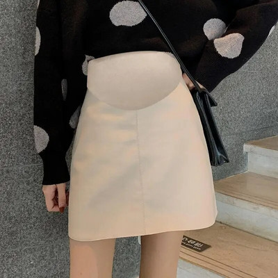 Plisirane PU suknje za trudnice 2023. Jesen Zima Elegantna uska donja odjeća A kroja za trudnice Moda vruća trudnica