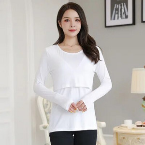 QU Gornja odjeća za dojenje Ležerna majica za trudnice Ženska odjeća za trudnice u velikim veličinama M-2XL Jesen Zima