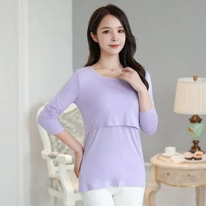 QU Gornja odjeća za dojenje Ležerna majica za trudnice Ženska odjeća za trudnice u velikim veličinama M-2XL Jesen Zima