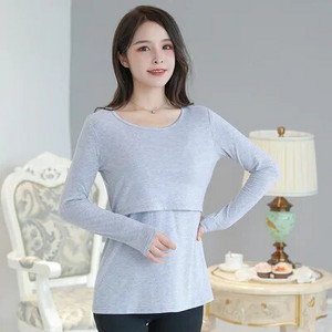 QU Gornja odjeća za dojenje Ležerna majica za trudnice Ženska odjeća za trudnice u velikim veličinama M-2XL Jesen Zima