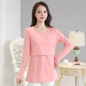 QU Gornja odjeća za dojenje Ležerna majica za trudnice Ženska odjeća za trudnice u velikim veličinama M-2XL Jesen Zima