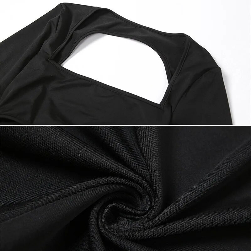 Mustad seksikad õõnsad rasedakleidid pikkade varrukatega kandiline krae seljata fotograafia rekvisiidid Maxi kleit Rasedate riided