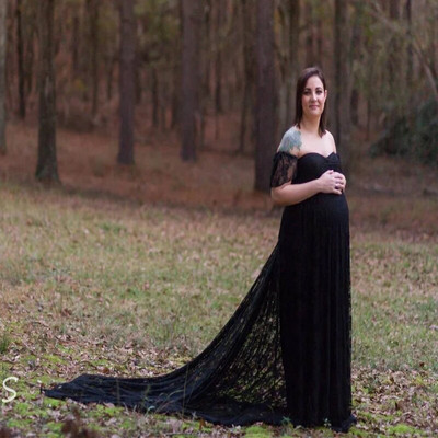 Trudna žena, seksi čipkasta duga vjenčanica za trudnice, dječja tuš haljina, rekviziti za fotografiranje, otmjena fotografija, trudnička odjeća za zabavu, novo