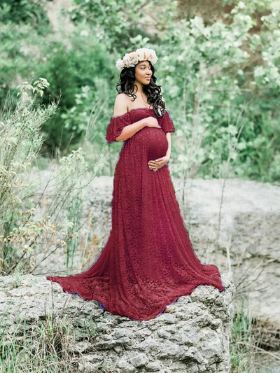 Trudna žena, seksi čipkasta duga vjenčanica za trudnice, dječja tuš haljina, rekviziti za fotografiranje, otmjena fotografija, trudnička odjeća za zabavu, novo