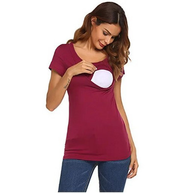 Europski i američki ljetni novi modeli za trudnice multifunkcionalne majice za trudnice kratkih rukava trudnice dojilje