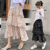 Jauni vasaras grūtnieču šifona kūku svārki Regulējami vēdersvārki Apģērbi grūtniecēm Print Sieviešu svārki grūtnieču drēbes