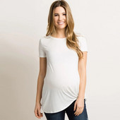 Vasaras drēbes grūtniecēm O-veida kakla vienkrāsains ar īsām piedurknēm T-krekli grūtnieču topi grūtniecēm Liela izmēra grūtnieču kleitas ikdienišķas