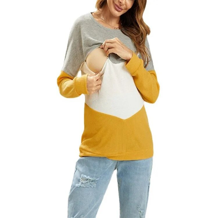 Jauni Rudens Ziemas Grūtniecība Barošanas Džemperi Ziemas Rudens Grūtniecības Apģērbi Grūtniecēm Zīdīšanas T krekli Topi