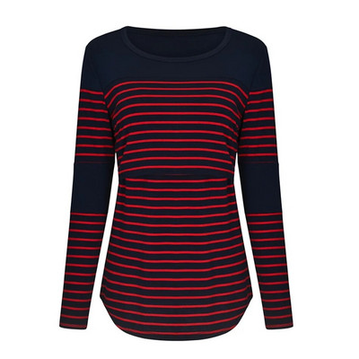 Ženska majica za trudnice Odjeća Ljeto Jesen Majica s dugim rukavima na pruge Majice za dojenje Odjeća za trudnice, velika veličina