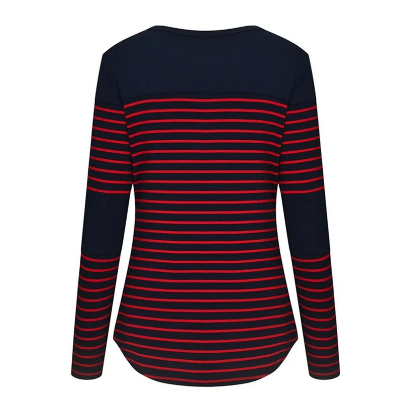 Ženska majica za trudnice Odjeća Ljeto Jesen Majica s dugim rukavima na pruge Majice za dojenje Odjeća za trudnice, velika veličina