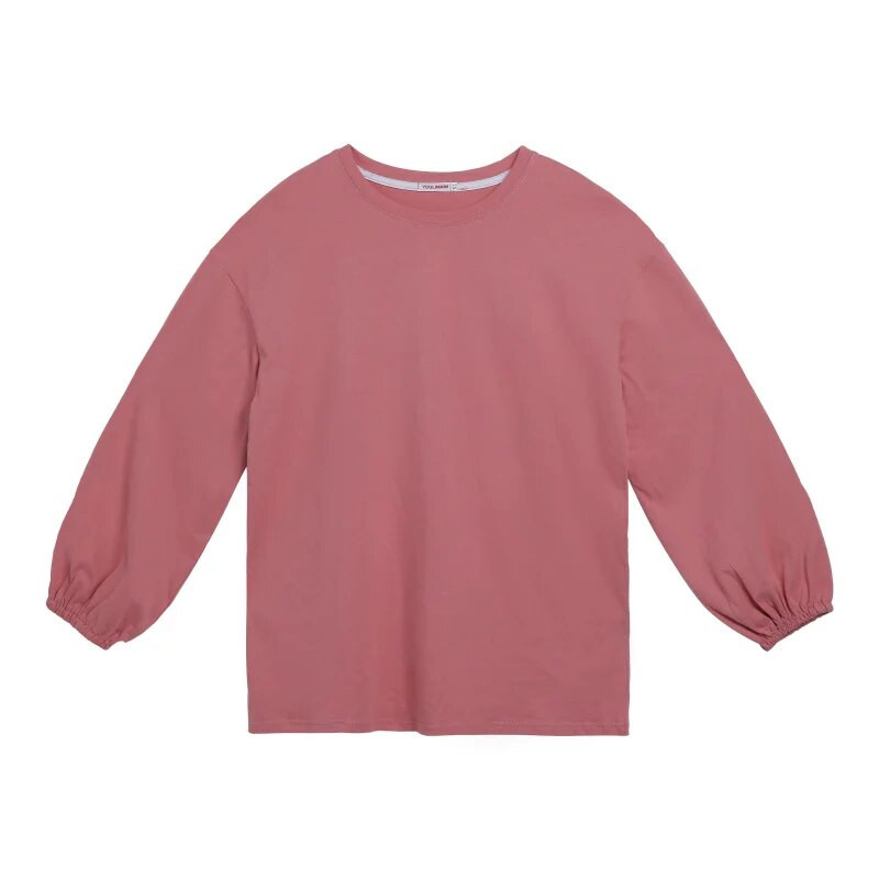 Lihtsad ühevärvilised laternavarrukad Pikad varrukad Beebi T-särk Imetavad asjad rasedatele Rasedatele Riided 9152