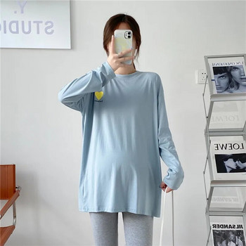 Love Print Μακρυμάνικο μπλουζάκι μπλούζα με λαιμόκοψη Βαμβακερά ρούχα θηλασμού Ρούχα για έγκυες γυναίκες 8562