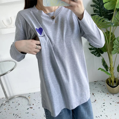 Top majica dugih rukava s ljubavnim printom Bluza s O-izrezom Pamuk Odjeća za dojenje Odjeća za trudnice 8562