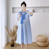 Haljina za trudnice Ljetna korejska odjeća A kroja za trudnice Chic Haljina košulja Trudnički lažni plašt od dva dijela Slatka slatka haljina