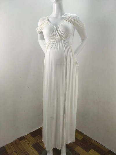 Haljina za trudnice Maxi haljina Baby Shower Fotografiranje za trudnice Ležerna odjeća za trudnice Empire bez rukava Pripijena do struka Haljina s podijeljenim stranama