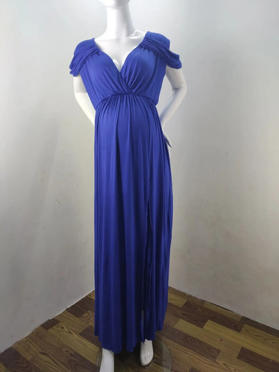 Haljina za trudnice Maxi haljina Baby Shower Fotografiranje za trudnice Ležerna odjeća za trudnice Empire bez rukava Pripijena do struka Haljina s podijeljenim stranama
