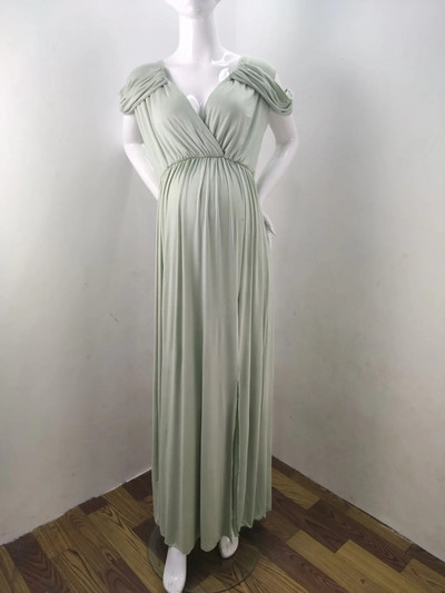 Haljina za trudnice Maxi haljina Baby Shower Fotografiranje za trudnice Ležerna odjeća za trudnice Empire bez rukava Pripijena do struka Haljina s podijeljenim stranama