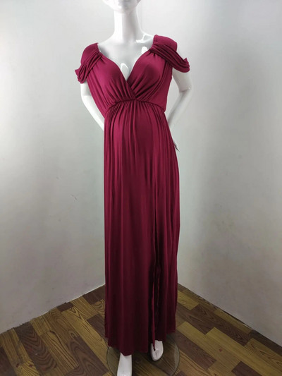 Haljina za trudnice Maxi haljina Baby Shower Fotografiranje za trudnice Ležerna odjeća za trudnice Empire bez rukava Pripijena do struka Haljina s podijeljenim stranama