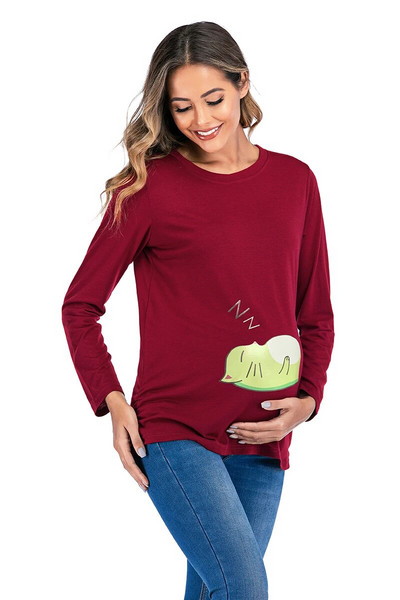 Majica za trudnice s printom za bebe, majica s dugim rukavima, majica na trbuščić Odjeća za trudnice Majice za trudnice Odjeća za trudnice