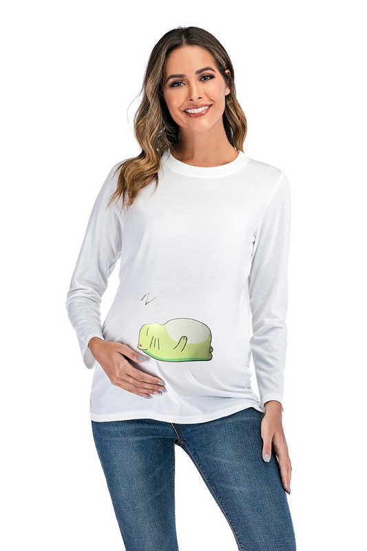 Majica za trudnice s printom za bebe, majica s dugim rukavima, majica na trbuščić Odjeća za trudnice Majice za trudnice Odjeća za trudnice