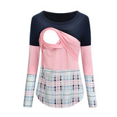 Grūtniecēm Grūtnieču apģērbs Sieviešu garām piedurknēm svītraini barošanas krekls T-krekls barošanai ar krūti Grūtniecēm S-2xl