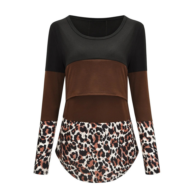 Grūtniecēm Grūtnieču apģērbs Sieviešu garām piedurknēm svītraini barošanas krekls T-krekls barošanai ar krūti Grūtniecēm S-2xl