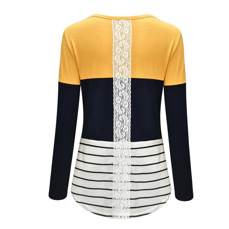 Grūtniecēm Grūtnieču apģērbs Sieviešu garām piedurknēm svītraini barošanas krekls T-krekls barošanai ar krūti Grūtniecēm S-2xl