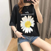 Višebojna majica kratkih rukava Sun Flower, ljetna majica kratkih rukava za trudnice i gornji dio odjeće za trudnice 3928P