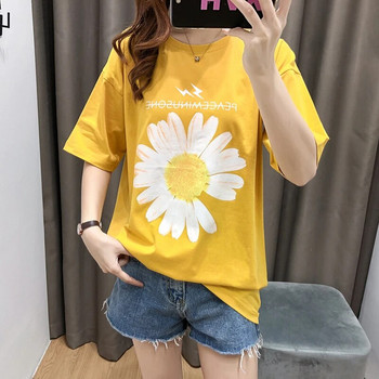 Многоцветна тениска Sun Flower с къс ръкав Лятна тениска за бременни бременни и горнище за дрехи за бременни 3928P