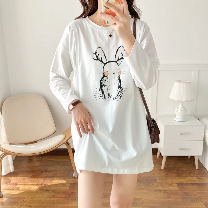 Srednja i duga široka ženska majica kratkih rukava za hranjenje, visokokvalitetna pamučna odjeća za trudnice i dojilje 5016B