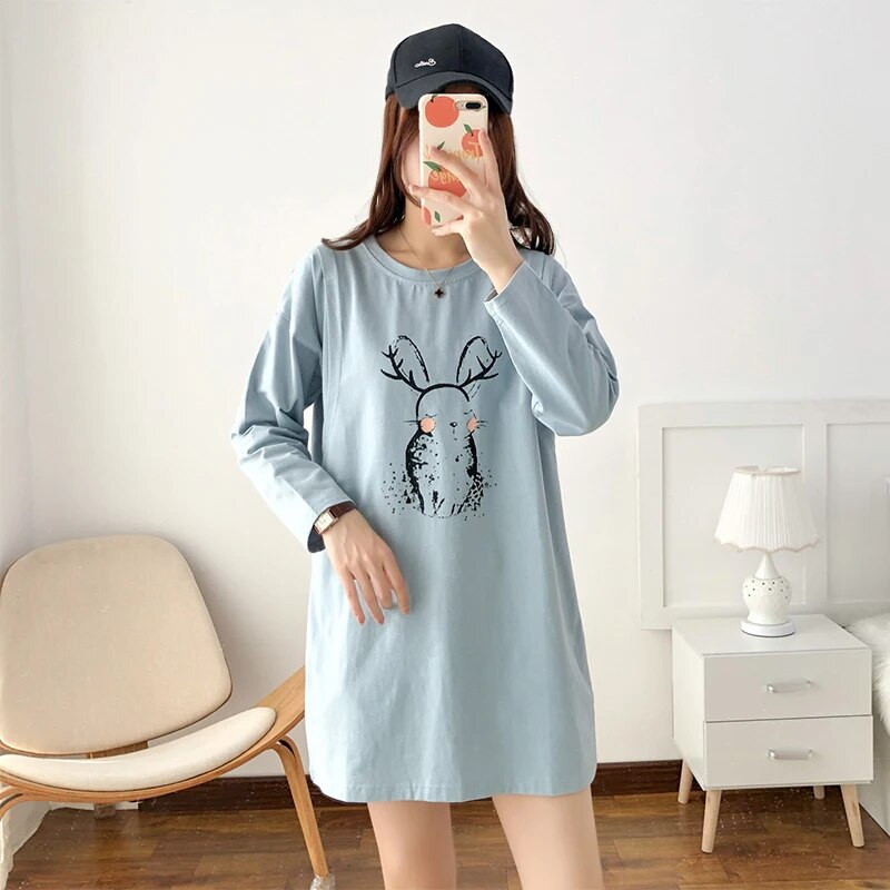 Srednja i duga široka ženska majica kratkih rukava za hranjenje, visokokvalitetna pamučna odjeća za trudnice i dojilje 5016B