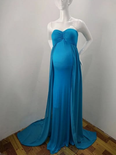 Šifonska haljina za trudnice Seksi haljina s otvorenim ramenima za trudnice Maxi haljina za vjenčanje za fotografije