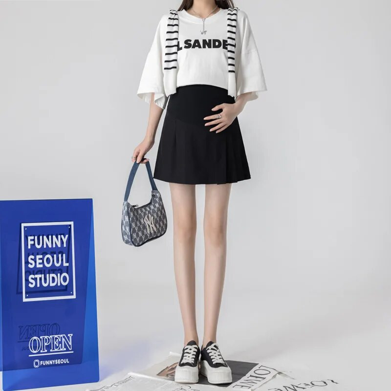 Trudnička odjeća 2022. nova plisirana suknja za trudnice suknja kratka suknja odijelo visokog struka uska kratka suknja A kroja ljeto P06069