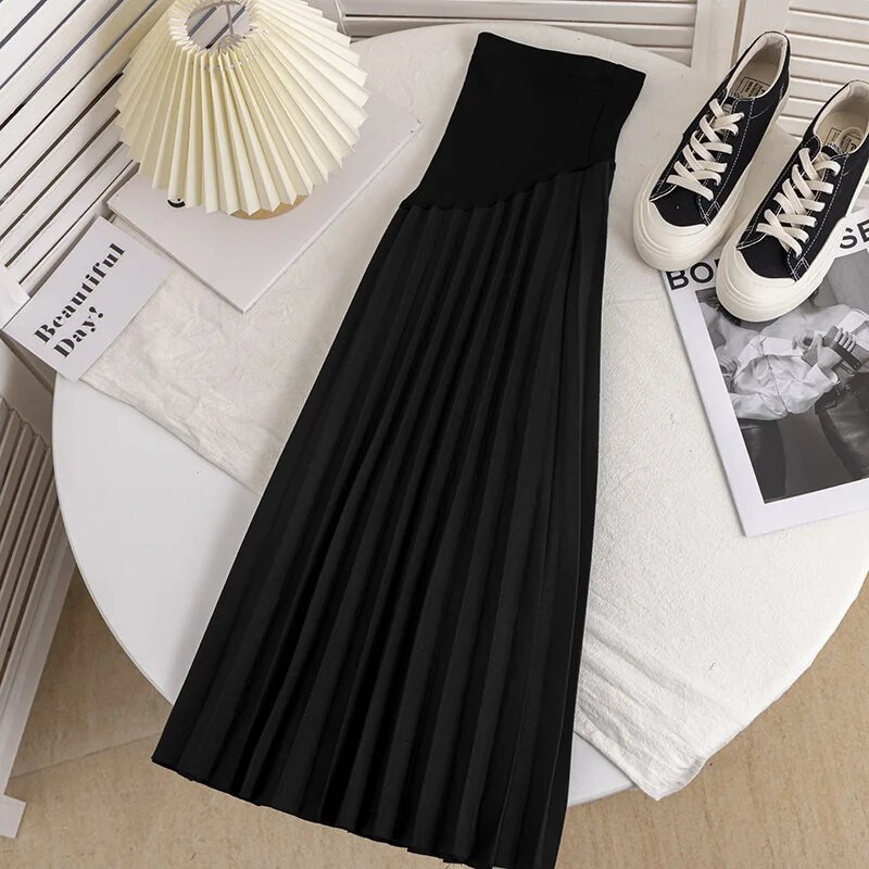 Suknja za trudnice Jesenska i zimska gornja odjeća modna korejska verzija plisirana suknja visokog struka Suknja a-kroja P06068