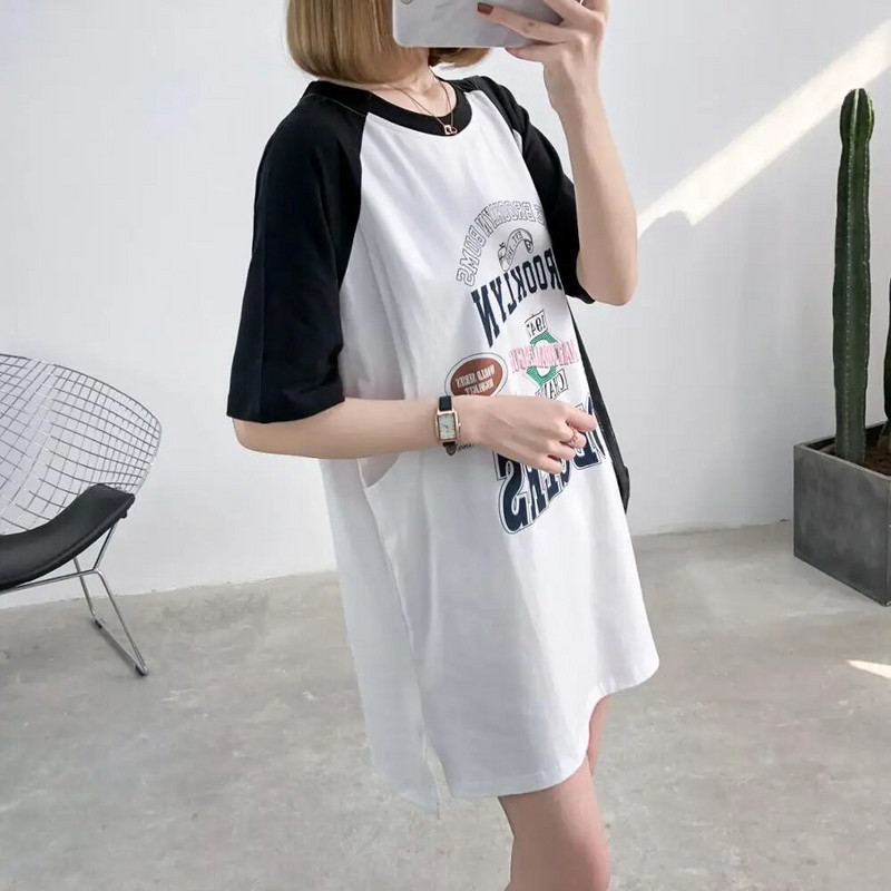 Gornja odjeća za dojenje za trudnice, majica kratkih rukava, tiskana slova, hranjenje s mlijekom, trudnička odjeća 3915