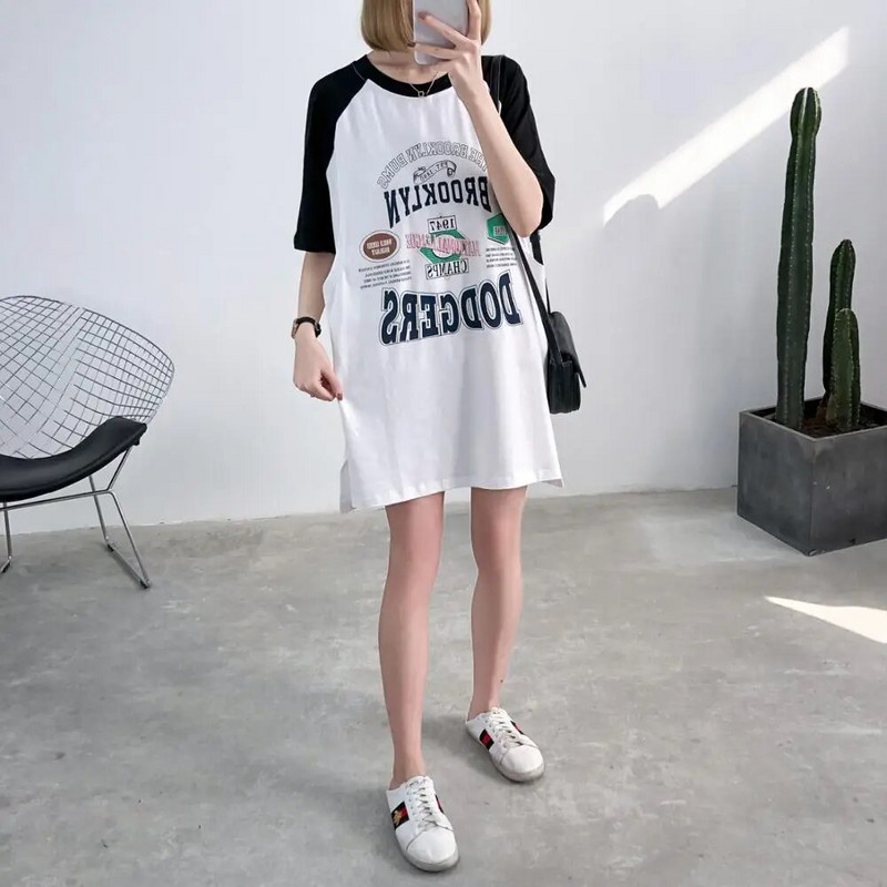 Gornja odjeća za dojenje za trudnice, majica kratkih rukava, tiskana slova, hranjenje s mlijekom, trudnička odjeća 3915