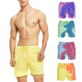Σορτς για κολύμβηση σανίδα του σερφ που αλλάζει χρώμα Παντελόνι παραλίας Ανδρικό καλοκαιρινό μαγιό που στεγνώνει γρήγορα καθημερινά παντελόνια beachwear παντελόνια τσέπης