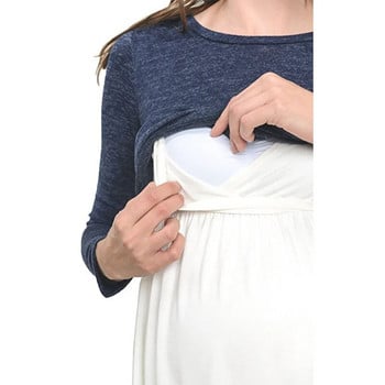 Μακρυμάνικα μπλουζάκια εγκυμοσύνης θηλασμού Ρούχα θηλασμού για έγκυες γυναίκες πουκάμισα για μπλουζάκια εγκυμοσύνης Ρούχα