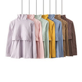 Naiste rinnahoidjatega pluus Rasedatele pikkade varrukatega triibulised imetamistopsid T-särk imetamiseks Raseda vabaaja talvepluusisärk