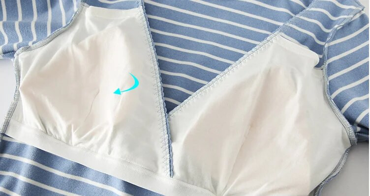 Naiste rinnahoidjatega pluus Rasedatele pikkade varrukatega triibulised imetamistopsid T-särk imetamiseks Raseda vabaaja talvepluusisärk