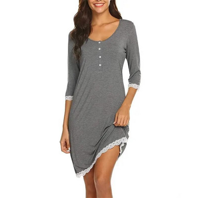 Kismama pizsama Kórházi hálóinghez Terhes nők Szoptató Hálóruha Csipkés Hálóruha Terhesség Kismama hosszú ujjú ruhák