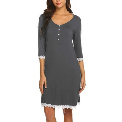 Kismama pizsama Kórházi hálóinghez Terhes nők Szoptató Hálóruha Csipkés Hálóruha Terhesség Kismama hosszú ujjú ruhák