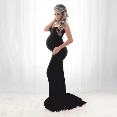 Nėščioms skirtos suknelės be rankovių žemai krūtinei, skirtos fotosesijai Nėštumo fotografija Props Maxi suknelės suknelės nėščioms moterims Drabužiai
